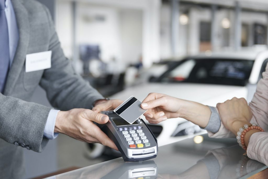 Close up of prox card payment