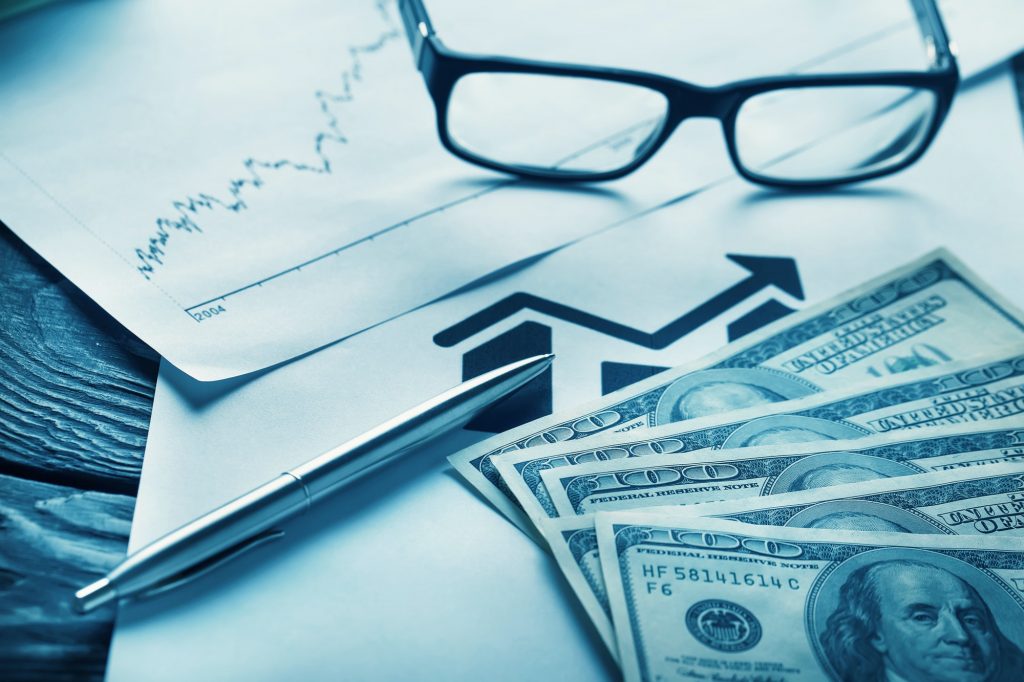 Still Life of Business Items with graph